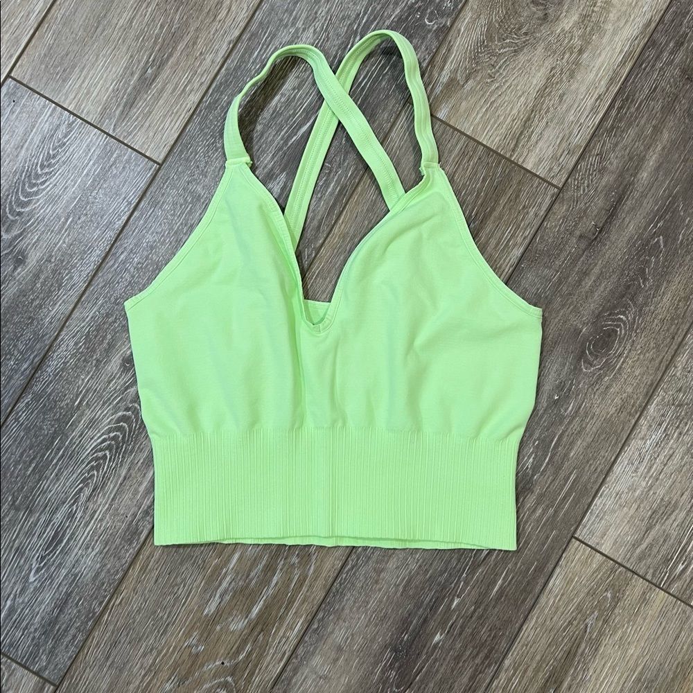 Free People Good Karma V-Neck Halter Crop Top
